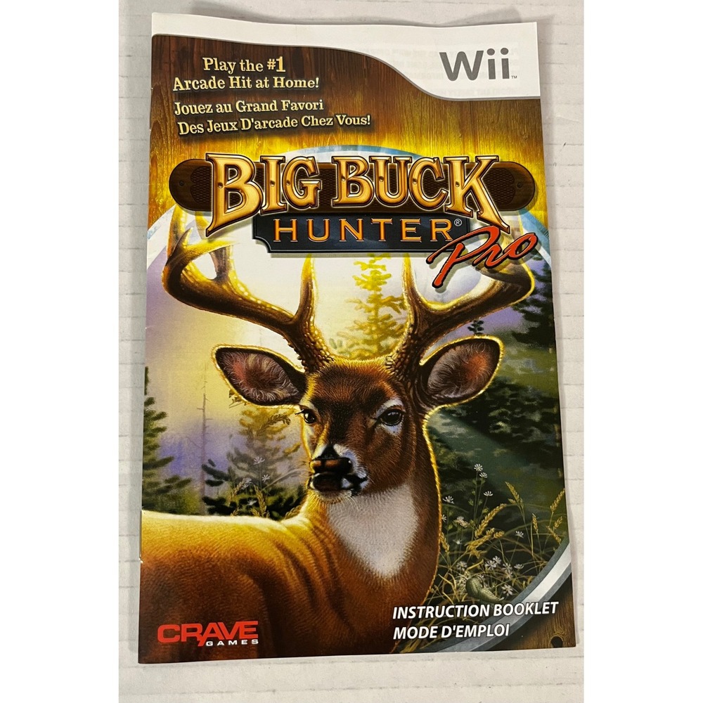 Crave Games Big Buck Hunter Pro Wii Manual Multi Hunting Arcade Guide